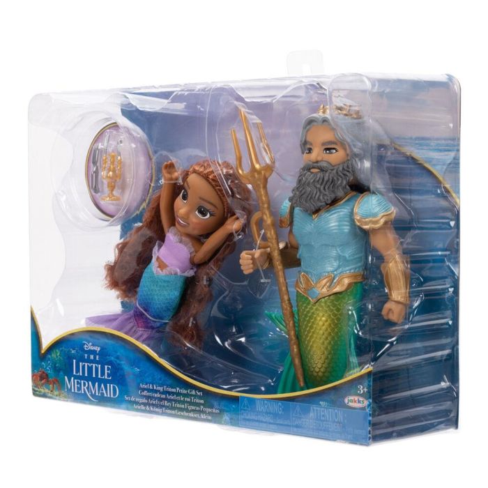 JAKKS PACIFIC Muñeca Ariel + Tritón La Sirenita Disney 15cm 2