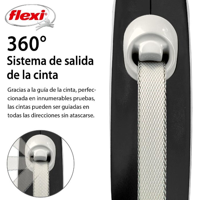 Flexi New Comfort S Cinta 5M Correa para Perro, Negro 2