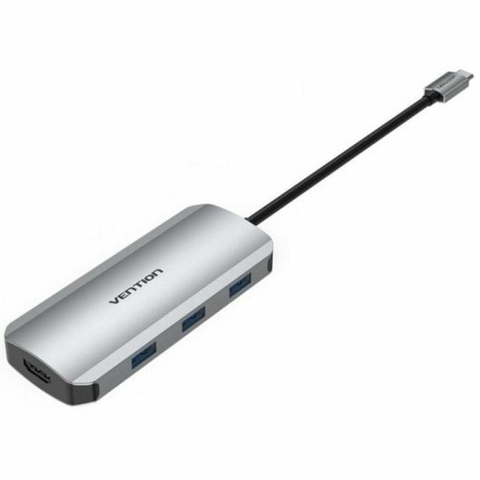 Docking USB Tipo-C Vention TOJHB/ 1xHDMI/ 3xUSB/ 1xUSB Tipo-C/ 1xLector tarjetas/ Gris