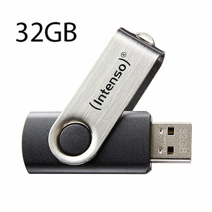 Memoria USB INTENSO Basic Line 32 GB Negro Plata 32 GB Memoria USB 4 Memoria USB INTENSO Basic Line 32 GB Negro Plata 32 GB Memoria USB 4