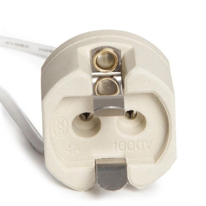 Portalámparas Cerámico G12 con Cable 160mm, 180ºC 0 Portalámparas Cerámico G12 con Cable 160mm, 180ºC 0