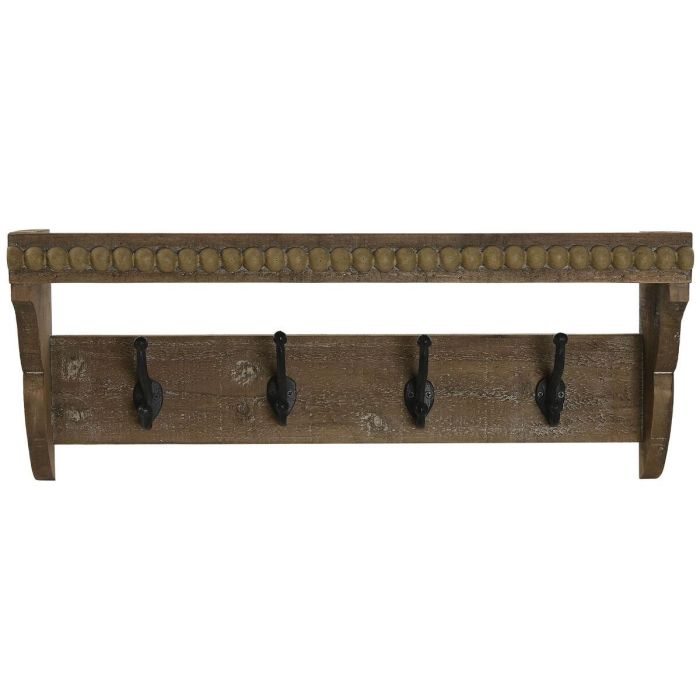Perchero de Pared Home ESPRIT Marrón Negro Madera Metal 67 x 17 x 27 cm Perchero de Pared Home ESPRIT Marrón Negro Madera Metal 67 x 17 x 27 cm