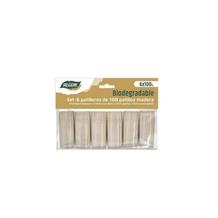 Palillos Dentales Algon Madera 600 Piezas (18 Unidades) 1