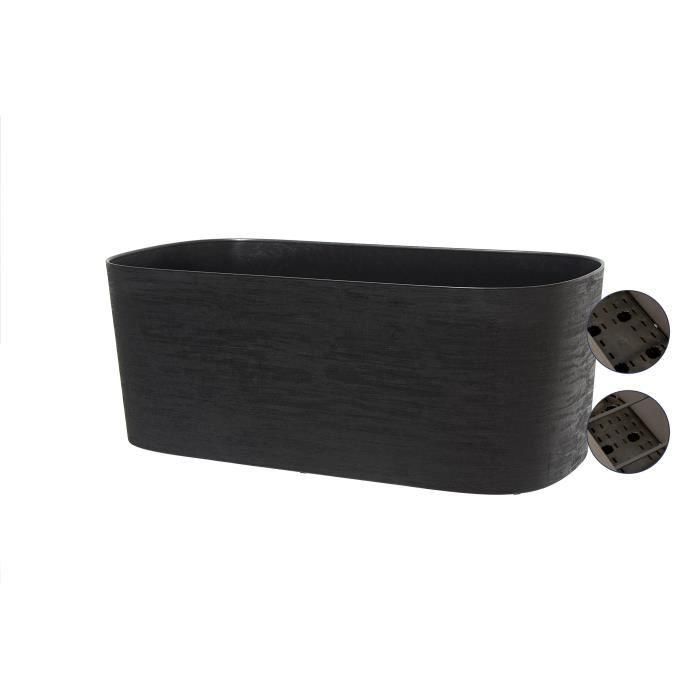 Garden Id 08310569 Jardinera XL con reserva de agua 80x38 cm Negro-Antracita 100% reciclable de residuos domésticos 2