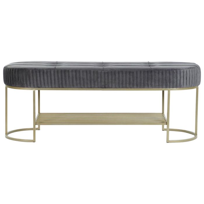 Banqueta DKD Home Decor Gris Dorado Metal 120 x 40 x 45 cm 3 Banqueta DKD Home Decor Gris Dorado Metal 120 x 40 x 45 cm 3