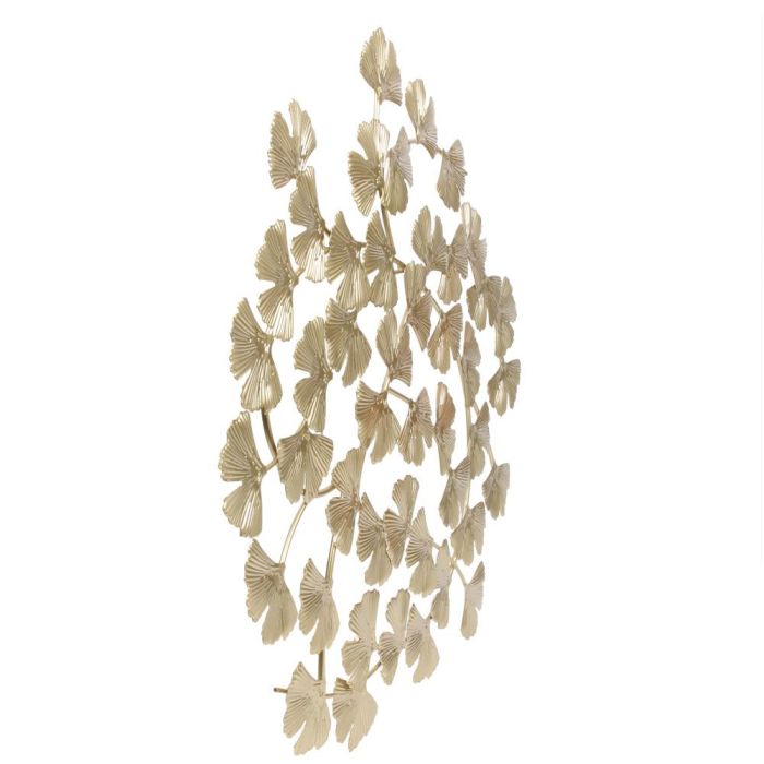 Home Deco Factory Mural Flores Metálico Ginkgo Mirage Decoración Pared d.48 cm 4
