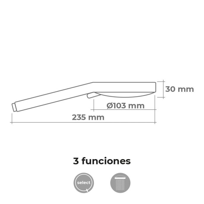 Edm Mango de ducha anticalcareo round 3 funciones color cromo 1