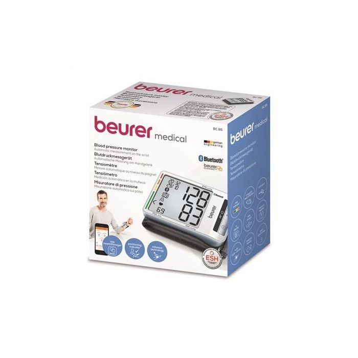 Beurer BC-85 Tensiómetro de Muñeca Bluetooth con Pantalla XXL y Tecnología de Inflación Automática - Aprobado ESH 3 Beurer BC-85 Tensiómetro de Muñeca Bluetooth con Pantalla XXL y Tecnología de Inflación Automática - Aprobado ESH 3
