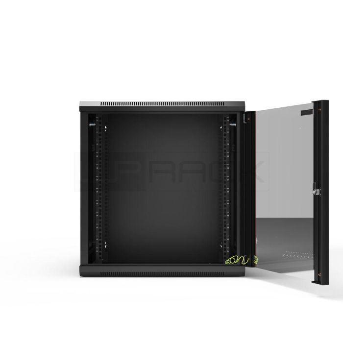 WP WPN-RWA-12604-B Armario Rack Mural 12U Negro 540x450x558mm con Puerta de Cristal y Cerradura, Soporta 50kg, IP20 3