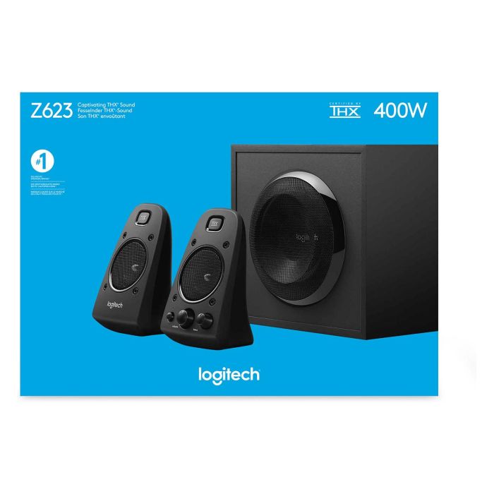 Logitech Z623 Sistema de Altavoces 2.1 THX con Subwoofer, 200W RMS/400W Pico 4 Logitech Z623 Sistema de Altavoces 2.1 THX con Subwoofer, 200W RMS/400W Pico 4