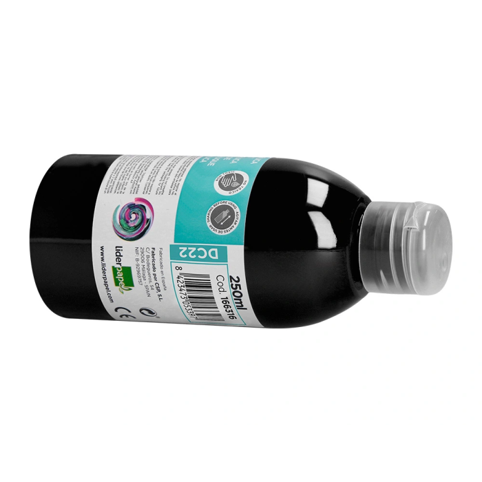 Liderpapel Pintura acrilica bote 250 ml Negro 6