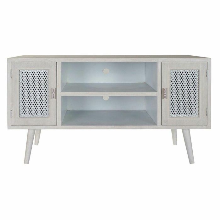 Mueble Tv Moderno DKD Home Decor Blanco 41 x 61 x 110 cm 2