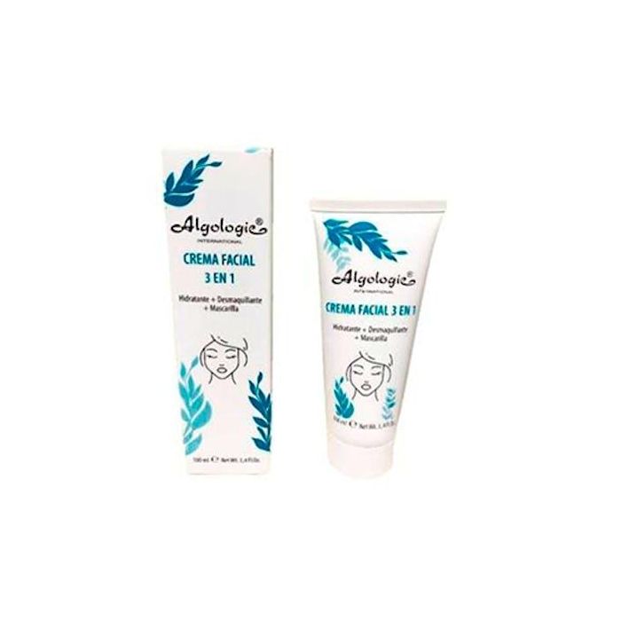 ALGOLOGIE Ref.429 Crema Facial 3 en 1 Hidratante, Desmaquillante y Mascarilla Intensiva – Piel Fresca y Limpia 100ml