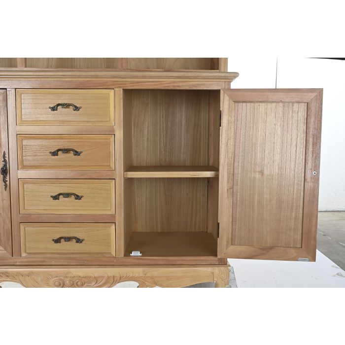 DKD Home Decor Vitrina Romántica de Abeto y MDF Natural con 4 Cajones, 2 Puertas y 3 Estantes 124,5x39x201,8 cm 3 DKD Home Decor Vitrina Romántica de Abeto y MDF Natural con 4 Cajones, 2 Puertas y 3 Estantes 124,5x39x201,8 cm 3