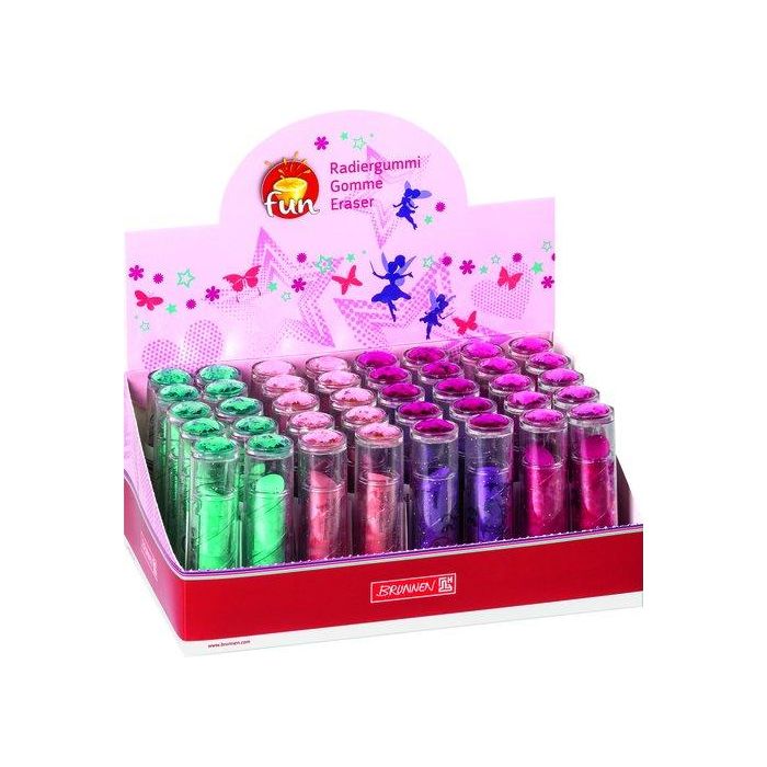 Goma De Borrar Brunnen Fun 3D Lapiz De Labios Surtido Expositor De 40 (4 Col.)