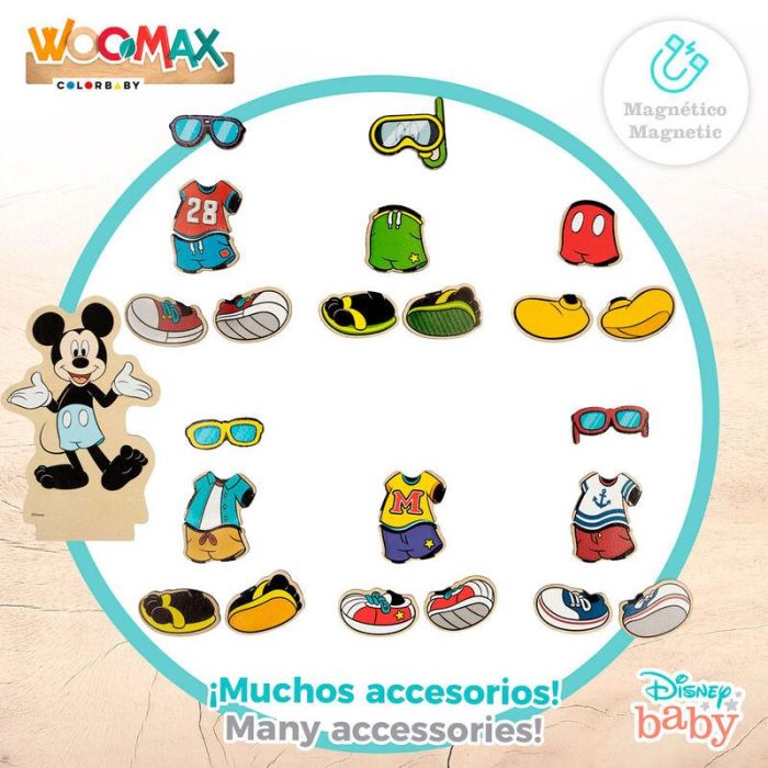 WOOMAX Juego Magnético de Madera Vestidos Minnie Disney 2