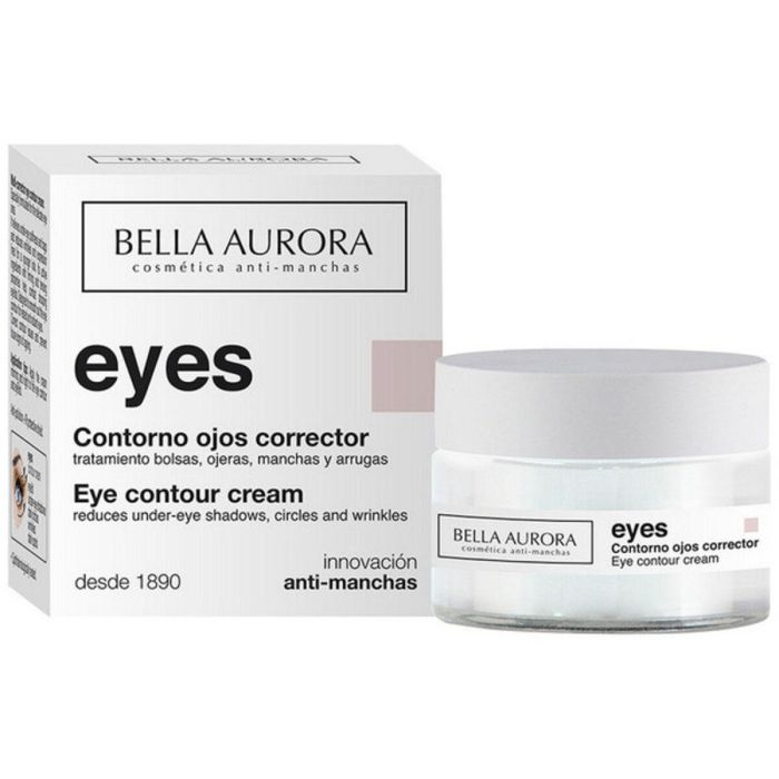 Bella Aurora EYES Contorno Ojos Multi-Corrector Anti Ojeras, Bolsas y Arrugas, Crema Sin Fragancia, Para Todo Tipo de Pieles, 15 ml