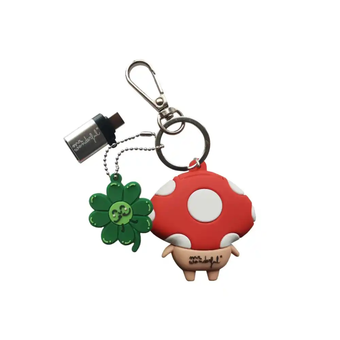 Wondee Mr. Wonderful Llavero USB Seta 32GB Pendrive Compatible con Windows, macOS, Linux y Adaptador USB C 1