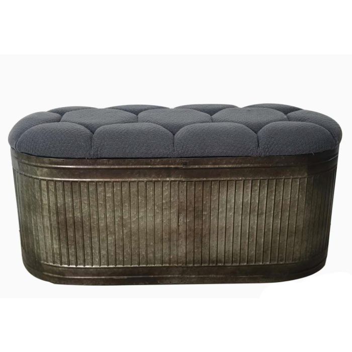 DKD Home Decor Descalzadora Loft Gris Metal y Poliéster 42x47x117 cm Altura Asiento 47 cm 1