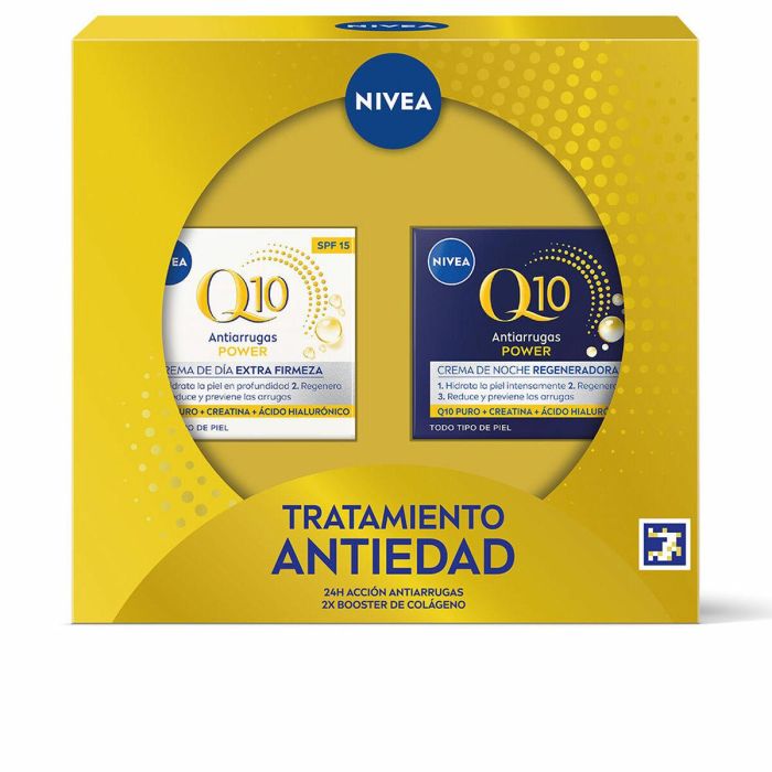 Nivea Q10 Tratamiento Antiedad Estuche 2 pz - Crema de Día y Noche Anti arrugas con Coenzima Q10 y FP15 Nivea Q10 Tratamiento Antiedad Estuche 2 pz - Crema de Día y Noche Anti arrugas con Coenzima Q10 y FP15