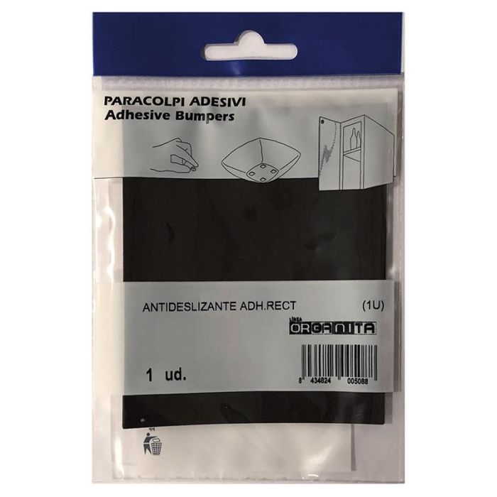 Herrajes Alk Antideslizante Adhesivo Rectangular 85x100 mm Negro para Muebles y Suelos - 1 unidad