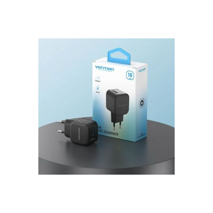 Cargador de Pared GaN Vention FEKW0-EU/ 1xUSB/ 18W 3 Cargador de Pared GaN Vention FEKW0-EU/ 1xUSB/ 18W 3