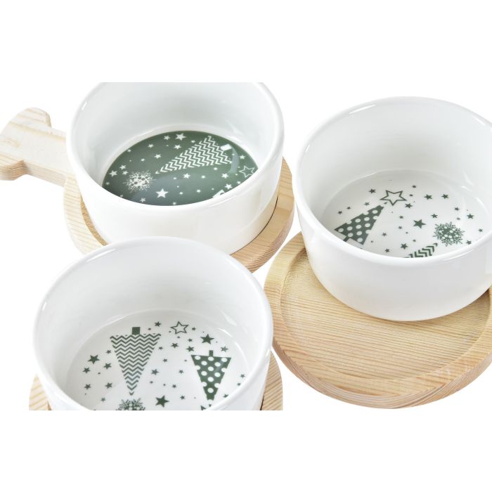 DKD Home Decor Set de 3 Aperitivo Navidad Tradicional, Bandejas/Platos de Gres y Bambú, Verde, Natural y Blanco, 31x11.7x4.7 cm 2 DKD Home Decor Set de 3 Aperitivo Navidad Tradicional, Bandejas/Platos de Gres y Bambú, Verde, Natural y Blanco, 31x11.7x4.7 cm 2