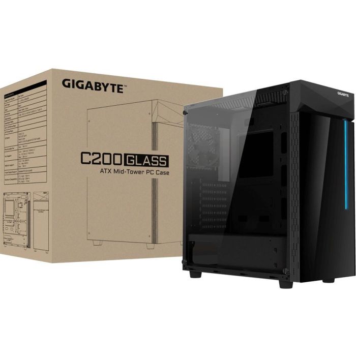 Gigabyte GB-C200G Midi Tower PC Negro con Ventana Lateral 7