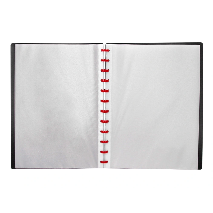 Liderpapel Carpeta Din A4 con 20 Fundas Intercambiables Negra 6