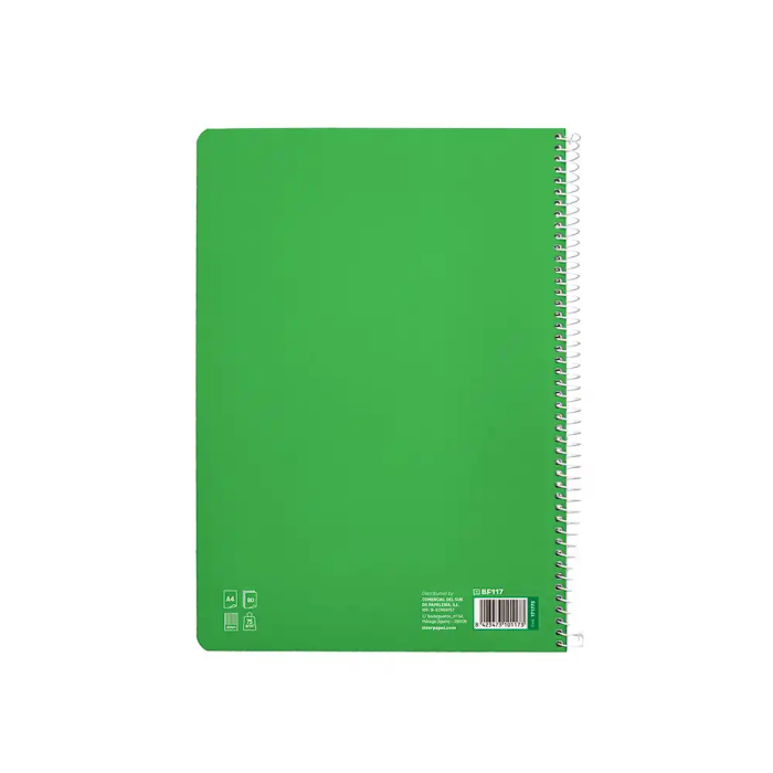 Liderpapel Cuaderno espiral Pautaguía A4 tapa blanda 80 hojas cuadro pautado 4mm color verde 2 Liderpapel Cuaderno espiral Pautaguía A4 tapa blanda 80 hojas cuadro pautado 4mm color verde 2