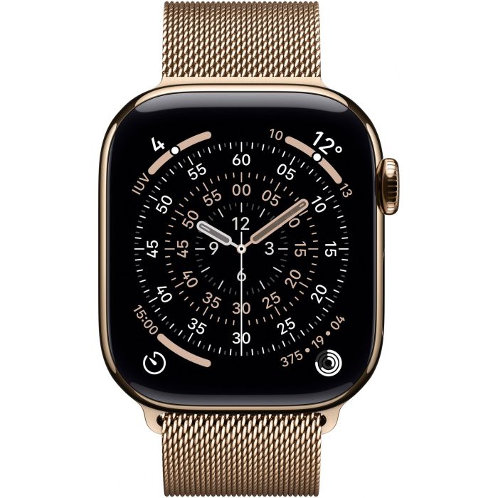 Apple Watch S11 Titan Gold Cellular 42mm con Brazalete Milanesa Oro 1