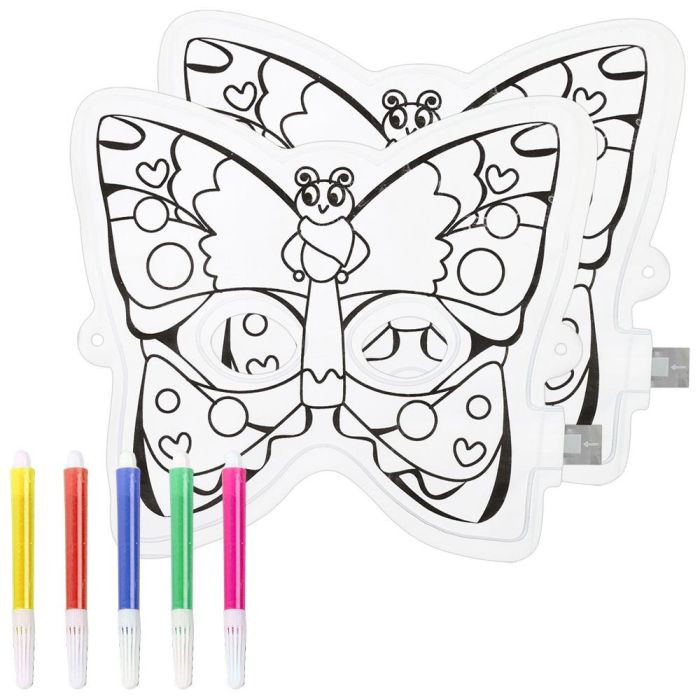 Jeux 2 momes Juego de 2 Máscaras Hinchables para Pintar con Rotuladores Incluidos Color 1