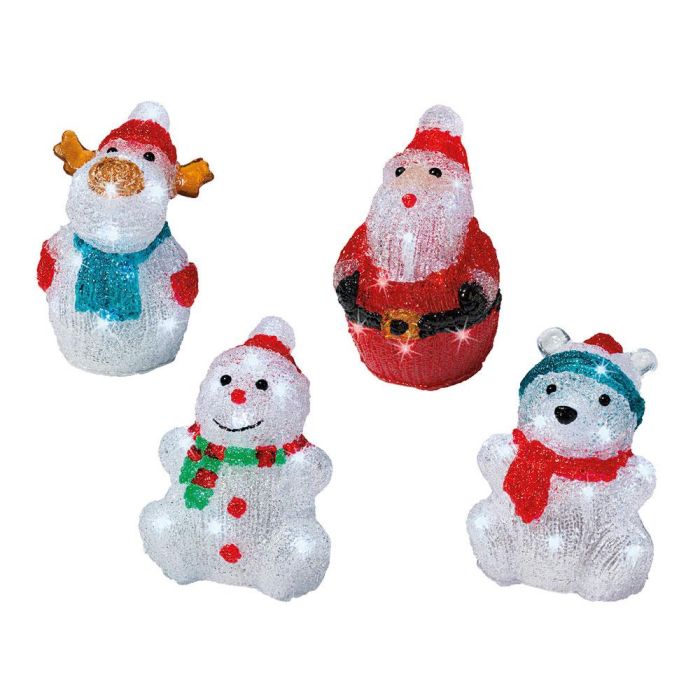 Lumineo Figura acrílica LED para interior 13x10x16cm, 16 LEDs, modelos surtidos (reno, santa, muñeco de nieve, oso) 1