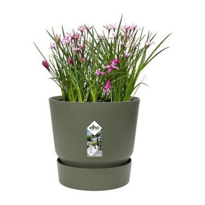Elho Greenville 40 Macetero Redondo Exterior Ø 39 x H 36,8 cm Verde hoja, Plástico 100% Reciclado, Resistente a Heladas con Depósito de Agua 4 Elho Greenville 40 Macetero Redondo Exterior Ø 39 x H 36,8 cm Verde hoja, Plástico 100% Reciclado, Resistente a Heladas con Depósito de Agua 4