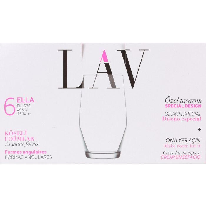 Lav Set 6 Vasos Ella 495 cc (8 Cajas)