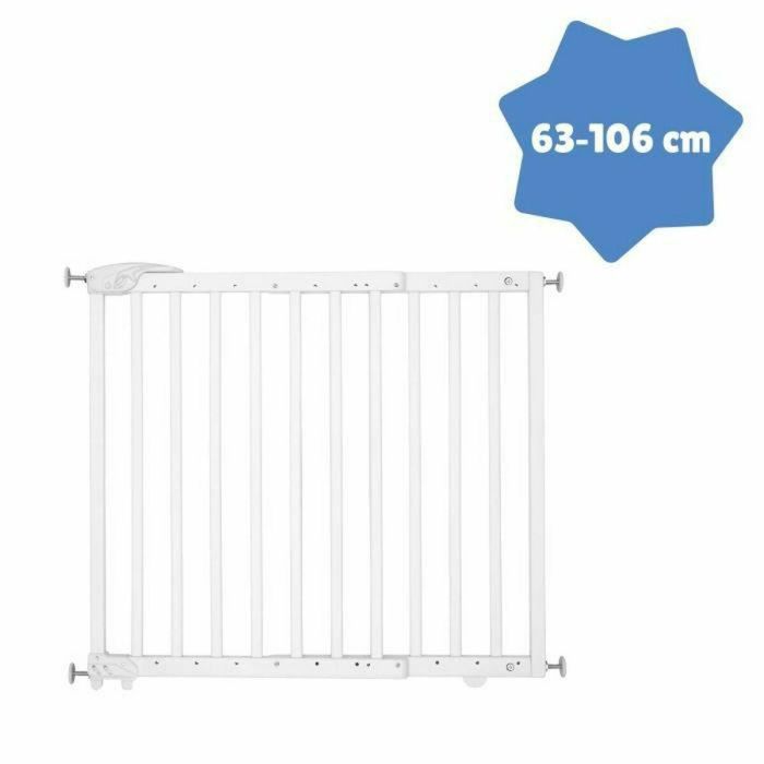 Badabulle Deco Pop Barrera de seguridad blanca extensible, fijación a presión y tornillos, apertura bidireccional (63.5 - 106 cm) 2 Badabulle Deco Pop Barrera de seguridad blanca extensible, fijación a presión y tornillos, apertura bidireccional (63.5 - 106 cm) 2