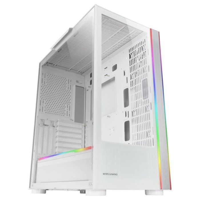 Mars Gaming MCULT Caja Ordenador Torre PC ATX EATX micro ATX Mini-ITX Blanca con Paneles de Vidrio Templado