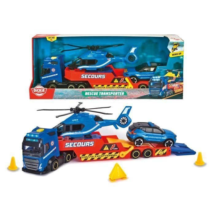 Dickie - Camión transportador de 40 cm + helicóptero + vehículo de gendarmería - a partir de 3 años 2 Dickie - Camión transportador de 40 cm + helicóptero + vehículo de gendarmería - a partir de 3 años 2