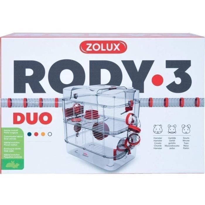 Jaula ZOLUX en 2 pisos para hámsters, ratones y jerbos - Rody3 duo - L 41 xd 27 xh 40.5 cm - Granadina 4 Jaula ZOLUX en 2 pisos para hámsters, ratones y jerbos - Rody3 duo - L 41 xd 27 xh 40.5 cm - Granadina 4