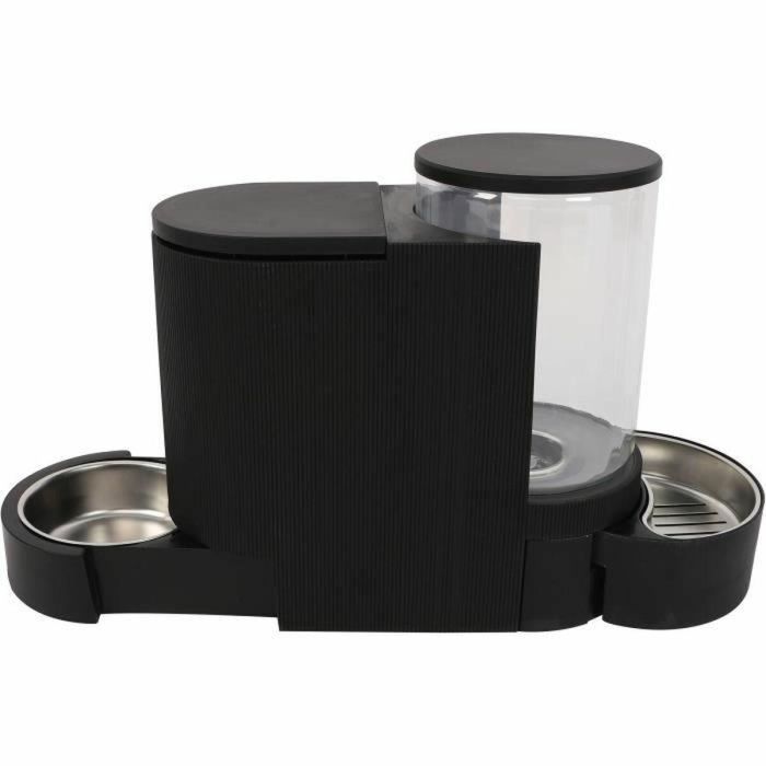 M Pets PET6953182739814 Dispensador de agua y croquetas DUPLO 1,3kg/3L 40x16,2x29,1 cm Negro 2
