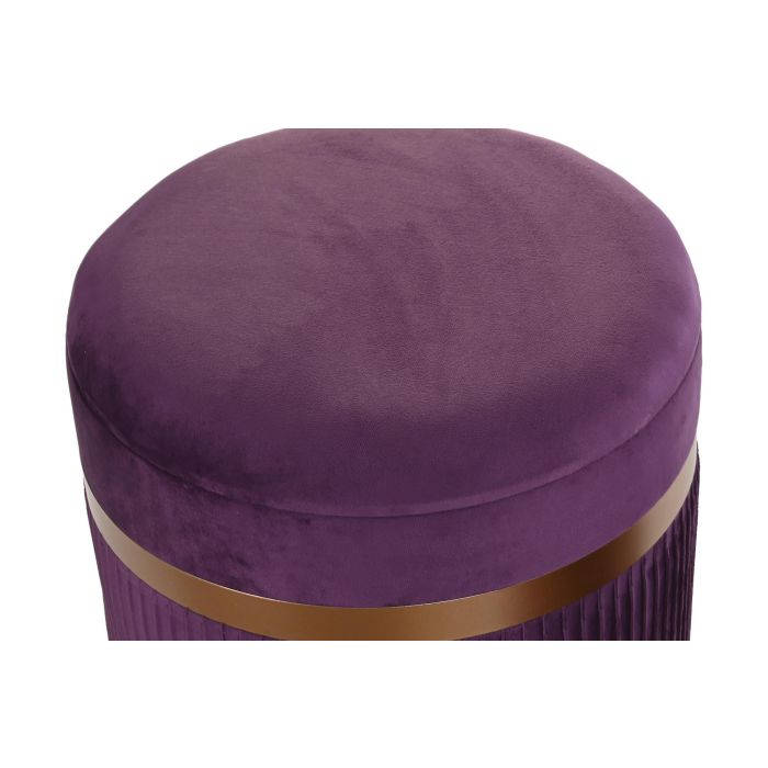 Reposapies Glam DKD Home Decor Purpura Dorado 39 x 49 x 39 cm Set de 2 1