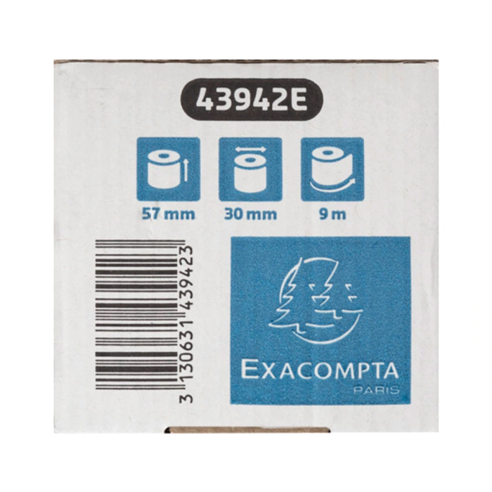 Exacompta Rollo Sumadora Térmico Safe Contact 57 mm x 30 mm 52 g/m2 6