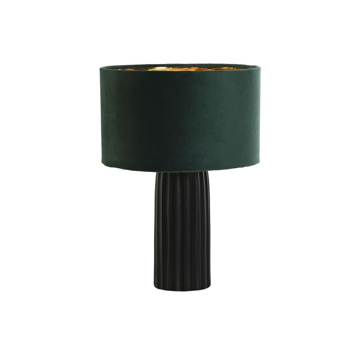 DKD Home Decor Lámpara de Sobremesa con Pantalla de Terciopelo Verde y Negro, Estructura de Aluminio, 26x26x37 cm, Tipo E27 50W 4