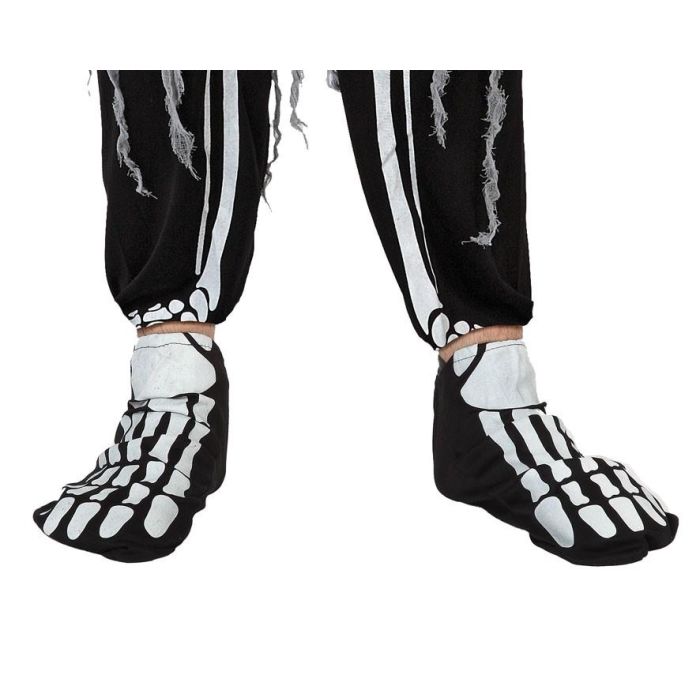 Fundas para Pies de Esqueleto Negro y Blanco para Adulto Halloween