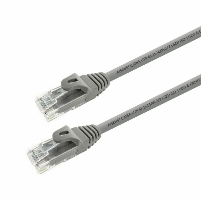 AISENS - CABLE DE RED LATIGUILLO RJ45 LSZH CAT.6A 500 MHZ UTP AWG24, GRIS, 10M