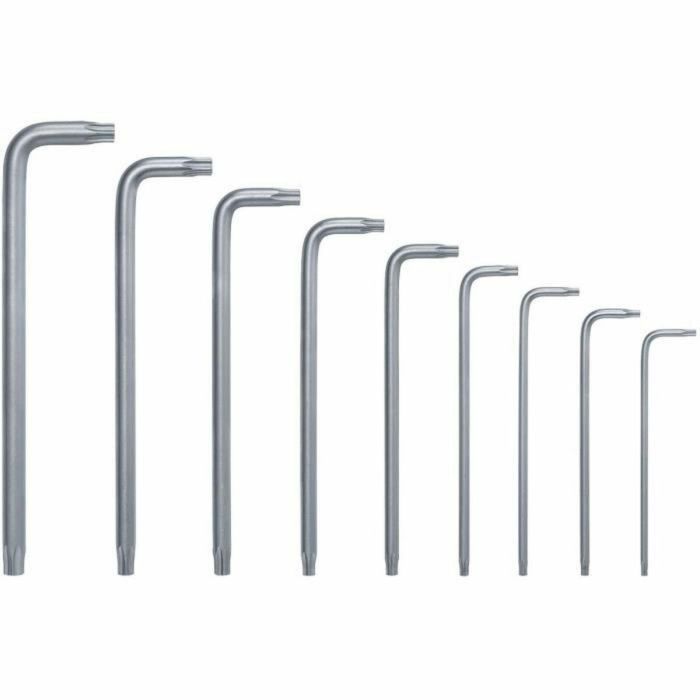 Bosch BOS4053423254112 Juego de Llaves Torx de 9 Piezas TX8-TX40, Acero S2, Lado Largo, Antióxido con Barra de Almacenamiento 1