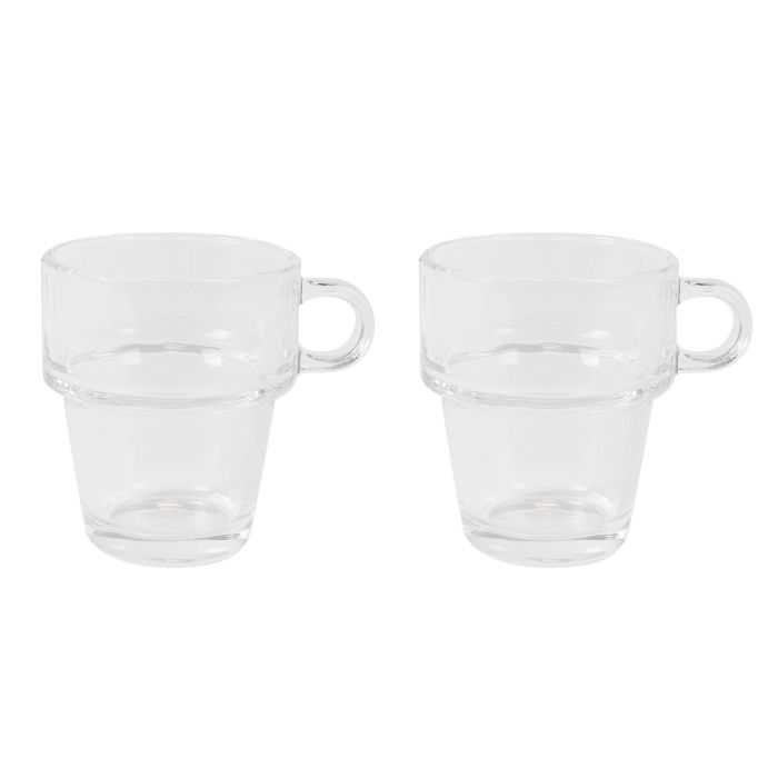 La Mediterranea Set 2 Tazas Desayuno 240 ml Colección Tower, Dimensiones 10.5 x 8.2 x 9 cm (18 Cajas)