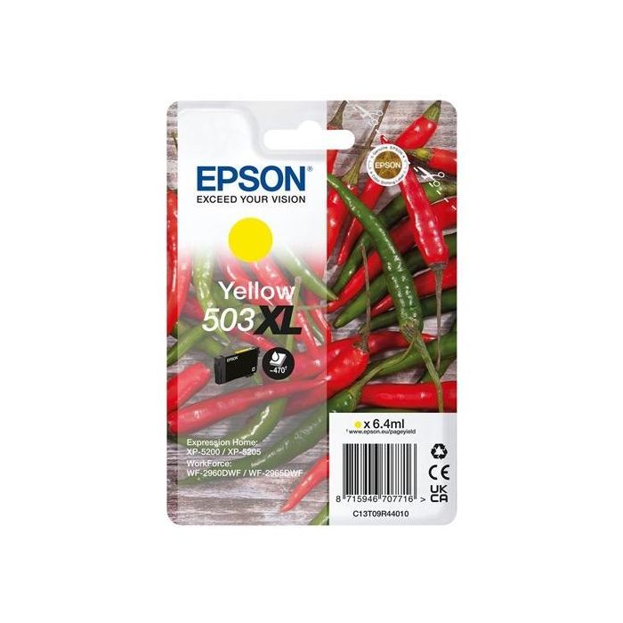 EPSON Cartucho Amarillo 503XL WF-2960dwf,WF-2965dwf, XP-5205 Pimiento