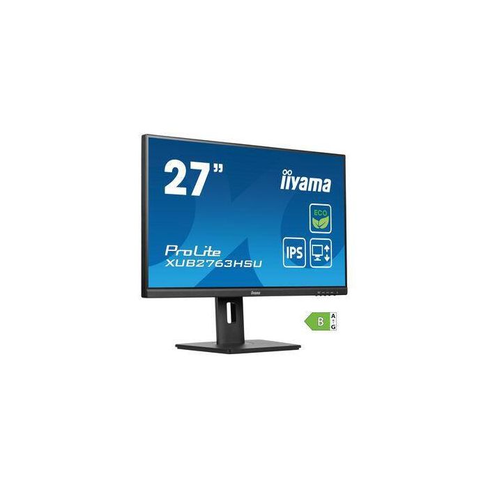 68.6cm/27" (1920x1080) iiyama Prolite XUB2763HSU-B1 16:9 FHD IPS 100Hz 3ms HDMI DP USB LS Pivot VESA Black