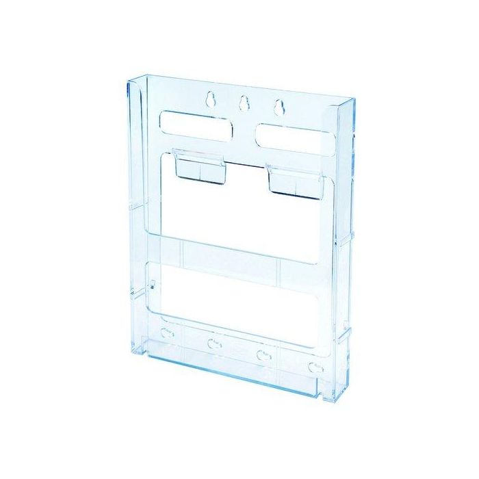 Portafolletos Sobremesa Deflect-O Lit-Loc A4 Vertical Modulable Cristal